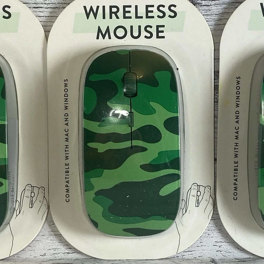 Vivitar Wireless Mouse Green Camo Compatible Mac Windows Travel Sealed Lot Of 4